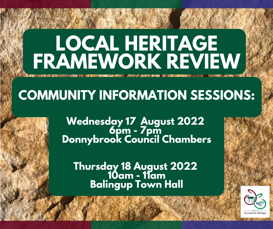 Community Information Sessions: Heritage Framework Review